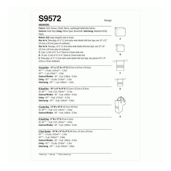 Simplicity Organisers Sewing Pattern S9572 image number 2