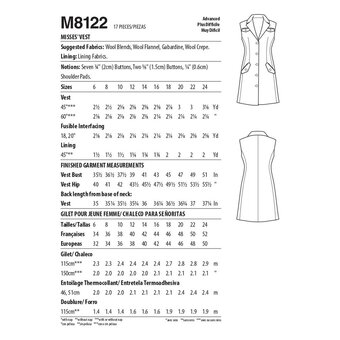 McCall’s Women’s Waistcoat Sewing Pattern M8122 (14-22)