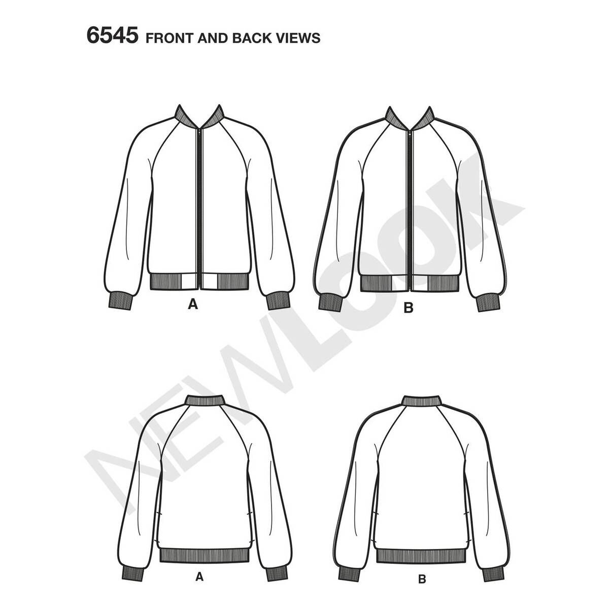 New Look Women's Flight Jacket Sewing Pattern 6545 | Hobbycraft