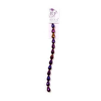 Purple Crystal Drop Bead String 13 Pieces image number 2