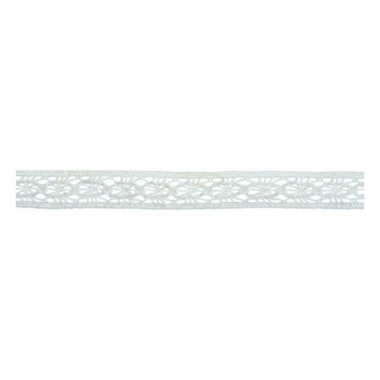 White Crochet Lace Cotton Ribbon 12mm x 5m image number 1