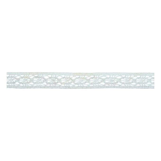 White Crochet Lace Cotton Ribbon 12mm x 5m image number 1