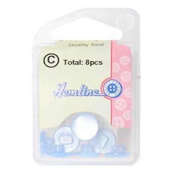 Hemline  Baby Blue Basic Knitwear Button 8 Pack