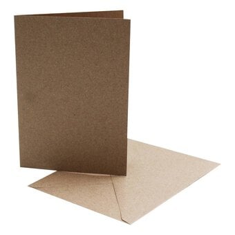 Natural Brown Cards and Envelopes A6 6 Pack