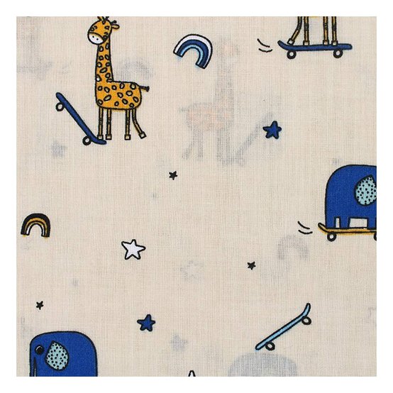 Beige Animals Skoot Polycotton Fabric by the Metre image number 2