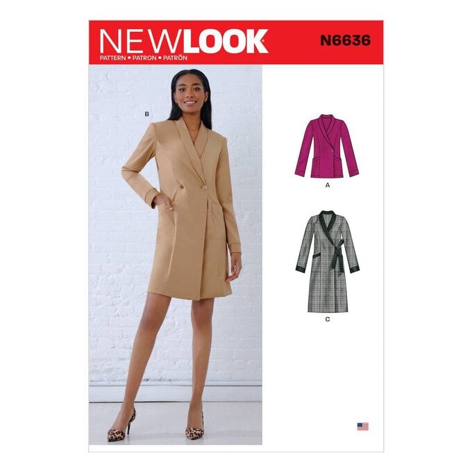 Dress And Blazer Sewing Pattern N6636, Women S Trench Coat Sewing Pattern