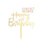 Create & Celebrate Gold Happy Birthday Cake Topper image number 1