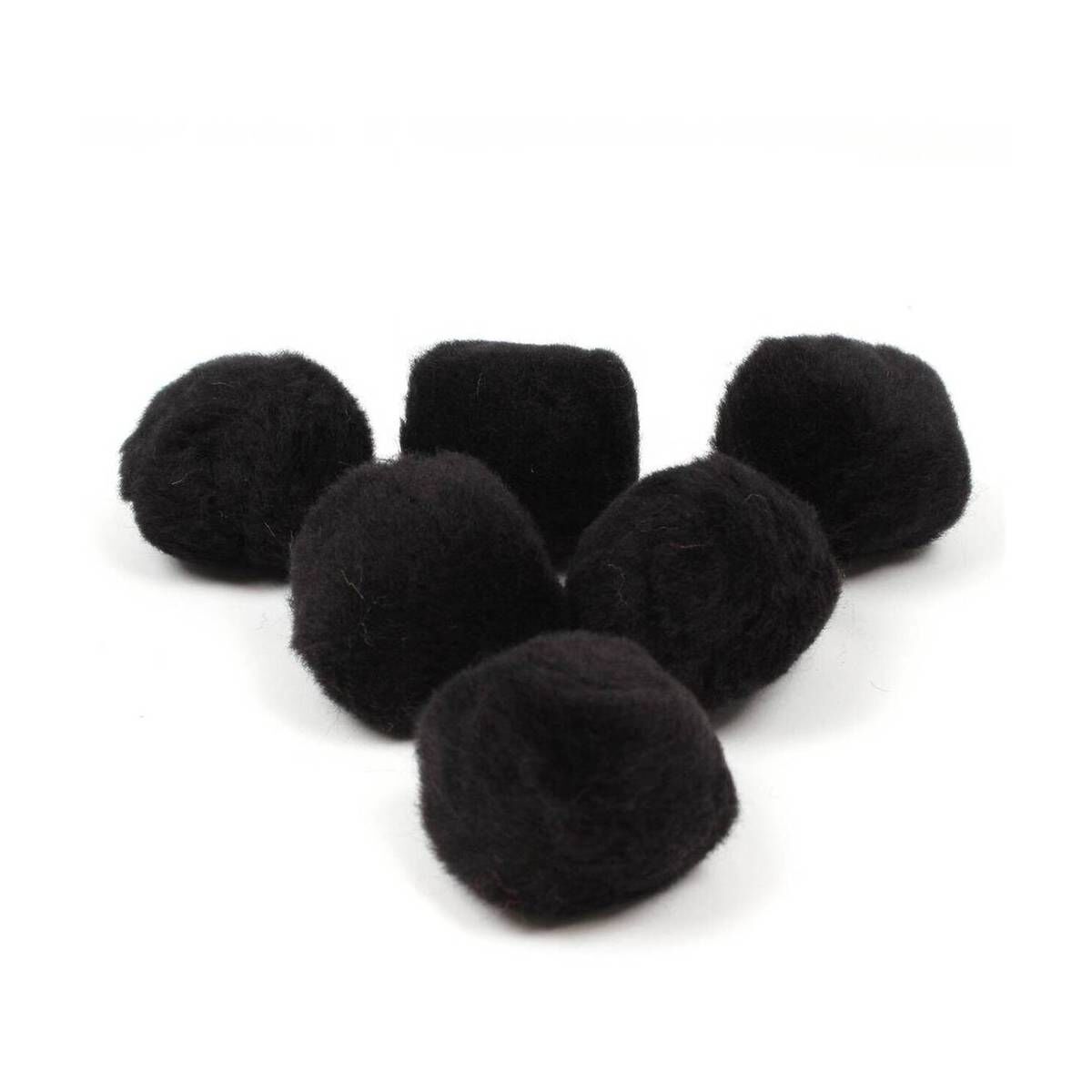 Black Pom Poms 5cm 6 Pack Hobbycraft