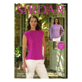 Sirdar Wash 'n' Wear Double Crepe DK Women's Tops Digital Pattern 7940