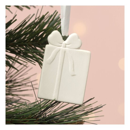 Hanging Ceramic Present Decoration 6cm  image number 1