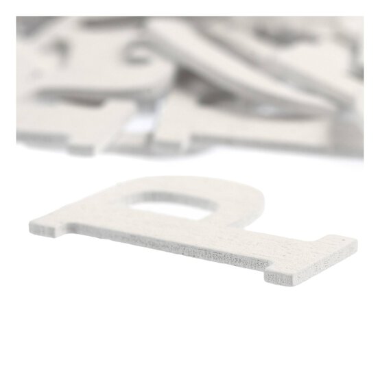White Wooden Letters 52 Pieces image number 3