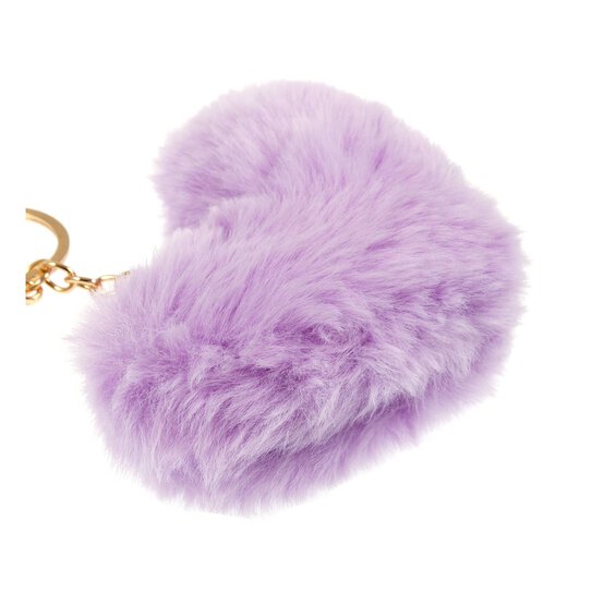 Purple Pom Pom Heart Keyring image number 3