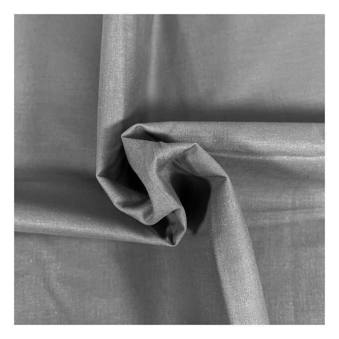 Mid Grey Organic Premium Cotton Fabric by the Metre image number 1