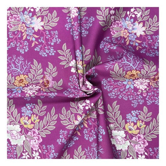 V&A Pressed in Time Spring Meadow Cotton Fabric by the Metre image number 1