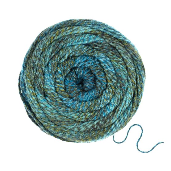 Knitcraft Green Turquoise Fairy Go Round Aran Yarn 150g  image number 3