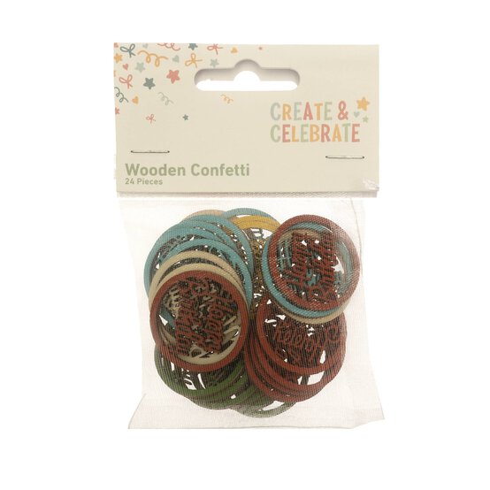 Create & Celebrate Happy Birthday Wooden Confetti 24 Pack image number 4