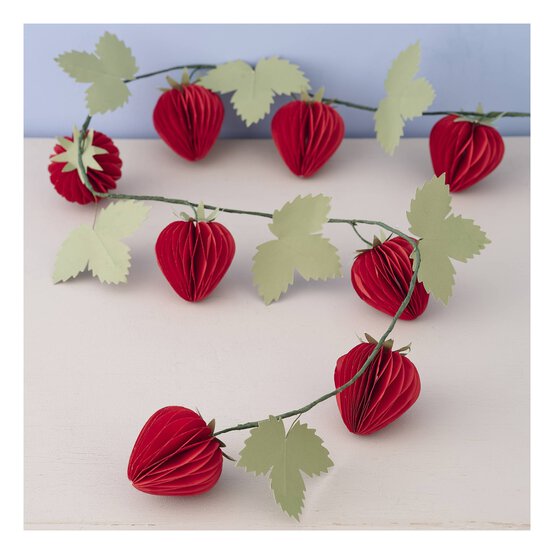 Strawberry Paper Garland 1.3m image number 1