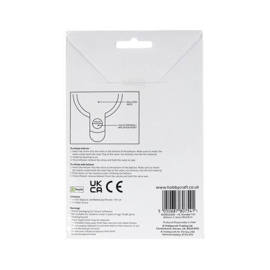 Extra Large Silver Foil Number 5 Balloon image number 4