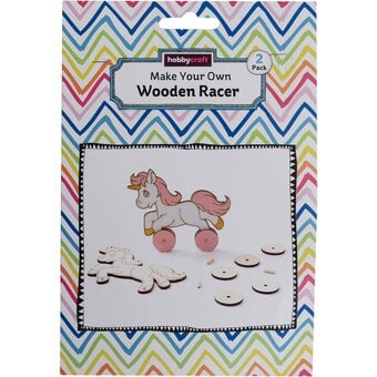 Make Your Own Wooden Unicorn Racer 2 Pack image number 3