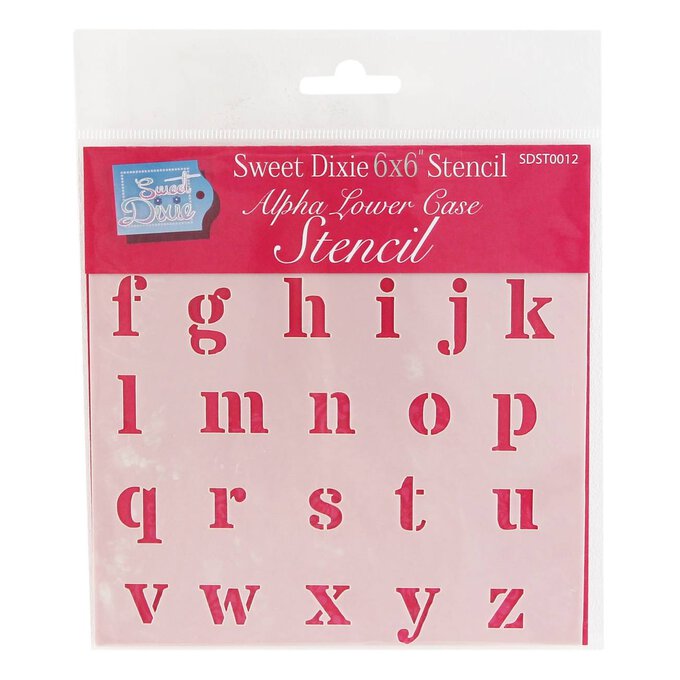 Sweet Dixie Lowercase Alphabet Stencil 15cm x 15cm Hobbycraft