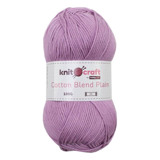 Knitcraft Lilac Cotton Blend Plain DK Yarn 100g