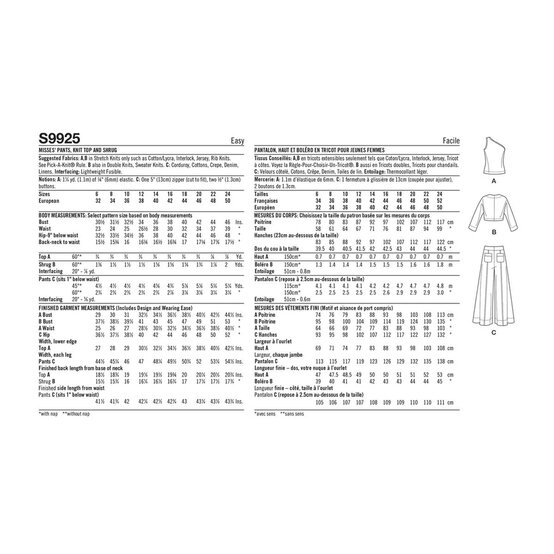 Simplicity Women's Trousers, Top and Jacket Sewing Pattern S9925 (U5 16-24) image number 2