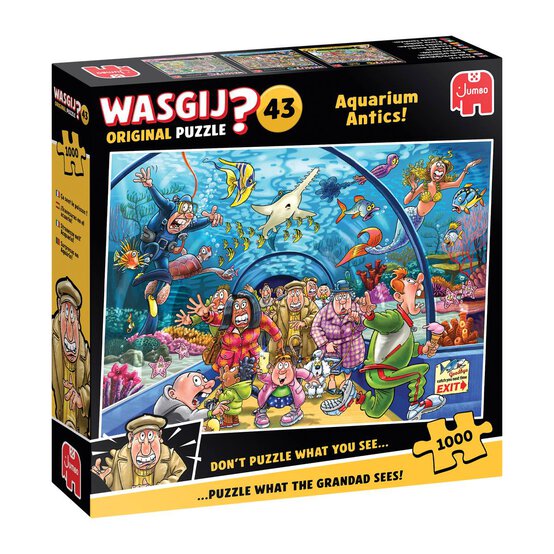 Wasgij Original 43 Aquarium Antics Jigsaw Puzzle 1000 Pieces image number 1