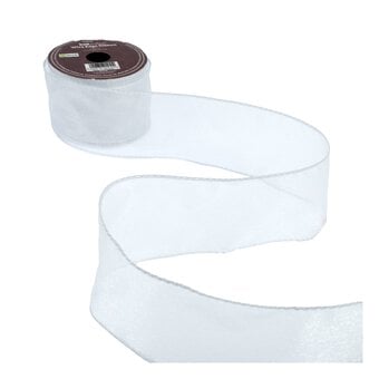 White Wire Edge Organza Ribbon 63mm x 3m image number 2