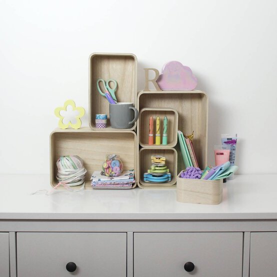 Wooden Deco Storage Set 4 Pieces