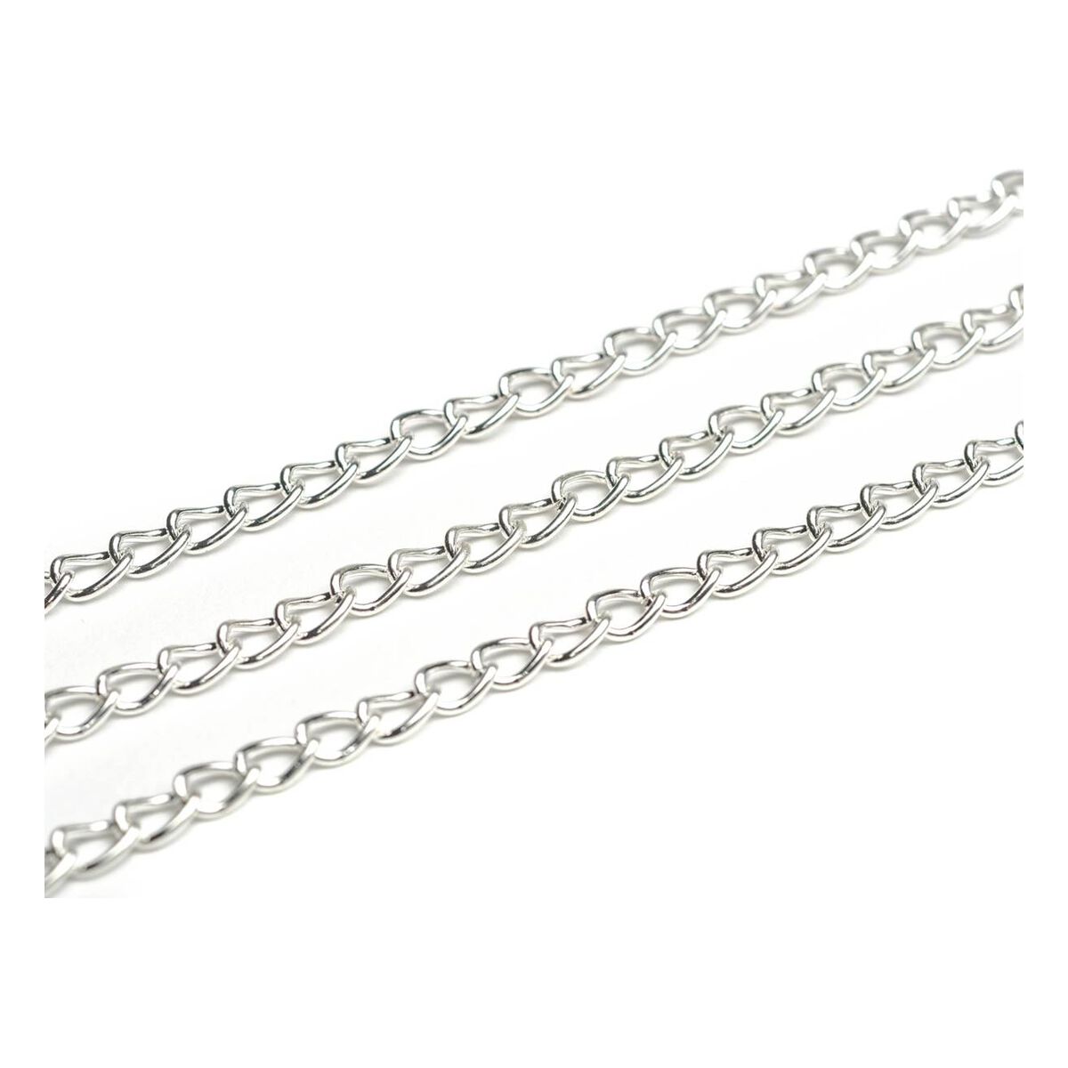 Beads Unlimited Silver Light Curb Chain 3mm x 1m Hobbycraft