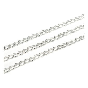 Beads Unlimited Silver Light Curb Chain 3mm x 1m