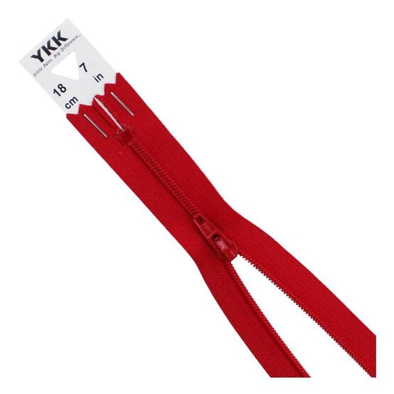 YKK Red Dress and Skirt Zip 18cm image number 1
