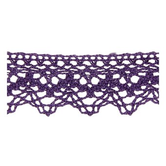 Purple 25mm Scallop Cotton Lace Trim by the Metre
