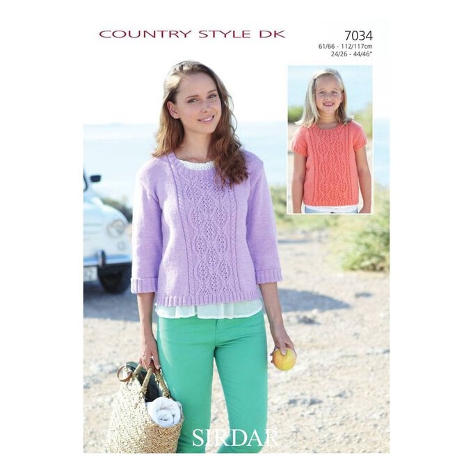 Sirdar Country Style DK Women's Sweater Digital Pattern 7034 image number 1