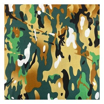 Green Camo Cotton Poplin Fabric by the Metre image number 2