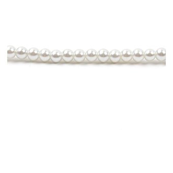 White Glass Pearl Bead String 21 Pieces