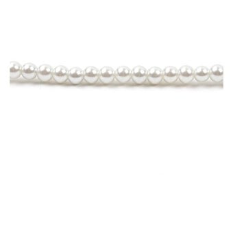 White Glass Pearl Bead String 21 Pieces