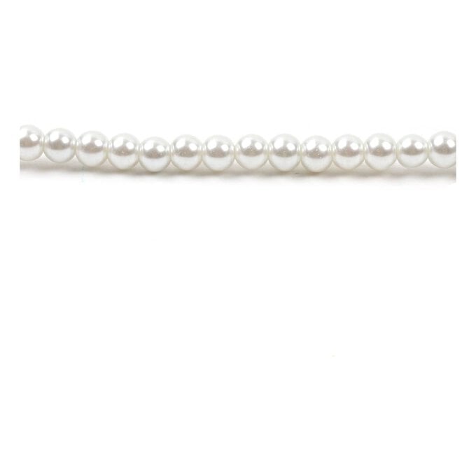 White Glass Pearl Bead String 21 Pieces image number 1
