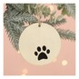 Hanging Wooden Paw Print Round Decoration 8cm image number 1