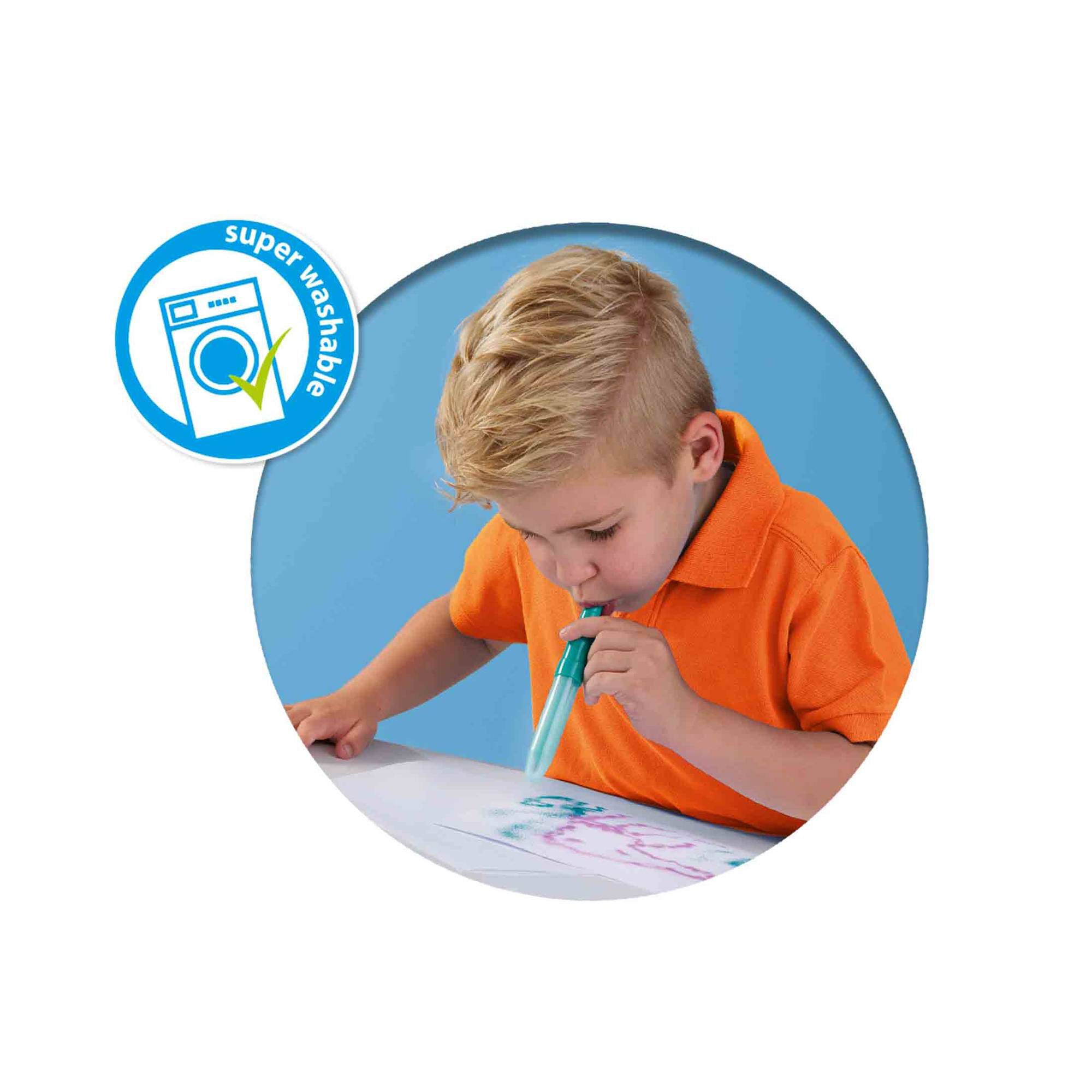 Stylos Aérographe SES Creative - Kit Dinosaures à Colorier En Soufflant - Activité Créative Enfant - 10