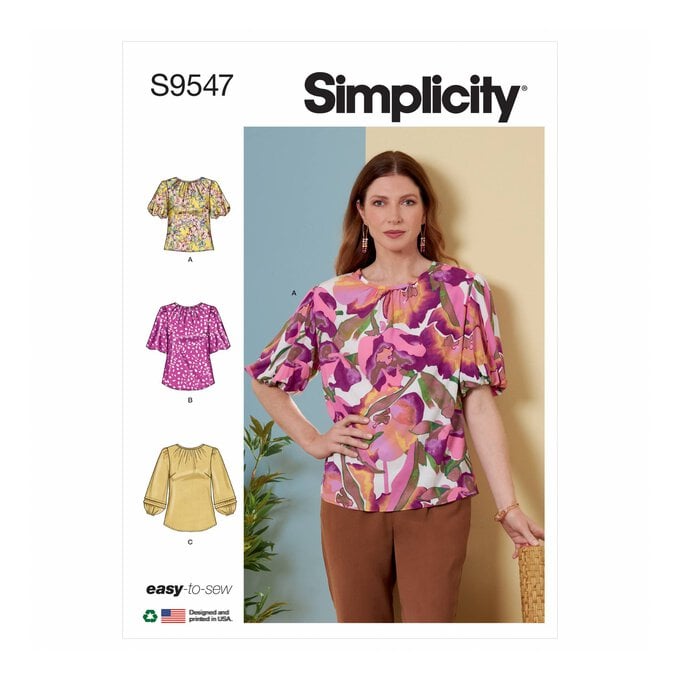 Simplicity Women’s Top and Tunic Sewing Pattern S9547 (14-22) image number 1