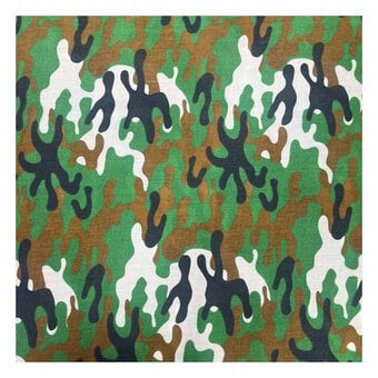 Green Camo Polycotton Fabric by the Metre image number 2