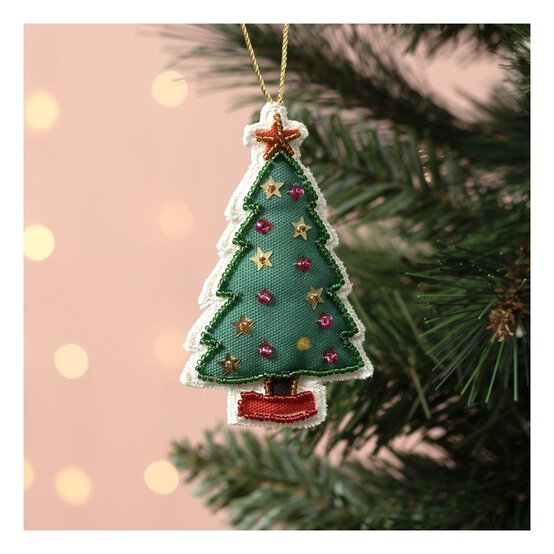 Hanging Beaded Tree Decoration 10cm image number 1