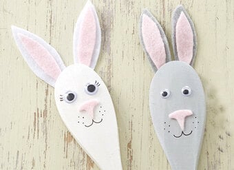 How to Make Easter Bunny Spoon Puppets