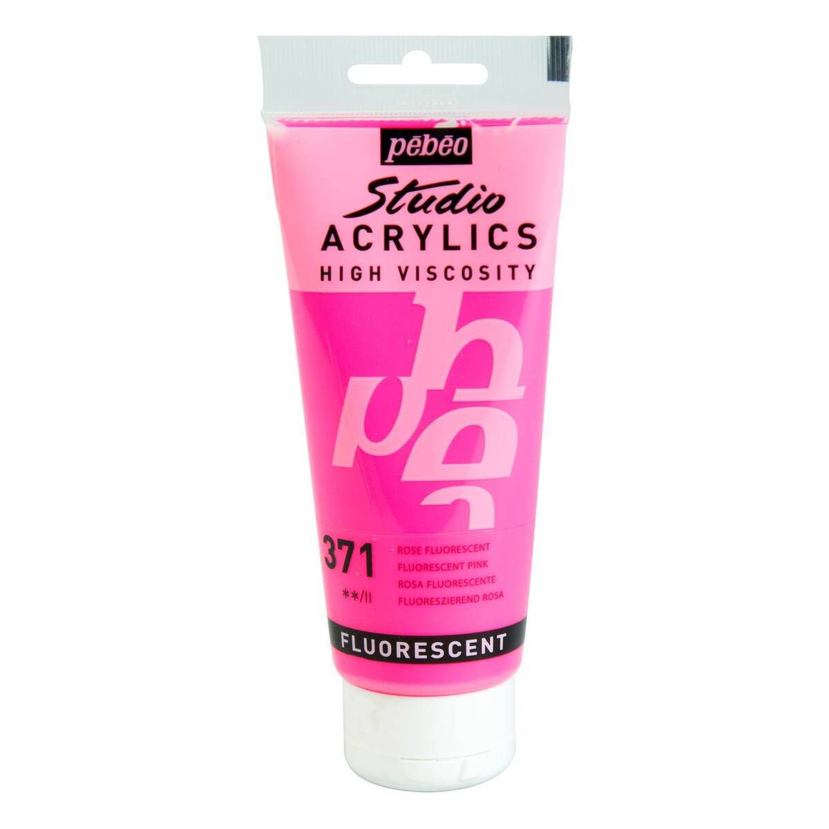 Pebeo Fluorescent Pink Studio Acrylic Paint 100ml Hobbycraft
