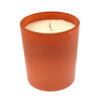 Orange Glass Frosted Candle 