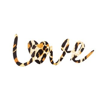 Leopard Print Love Iron-On Motif