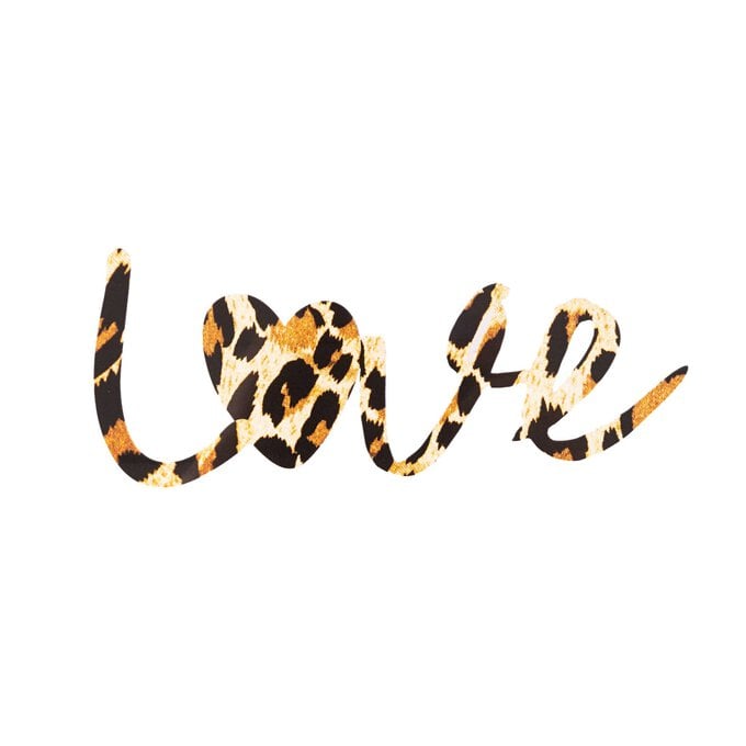 Leopard Print Love Iron-On Motif image number 1