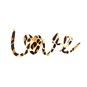 Leopard Print Love Iron-On Motif image number 1