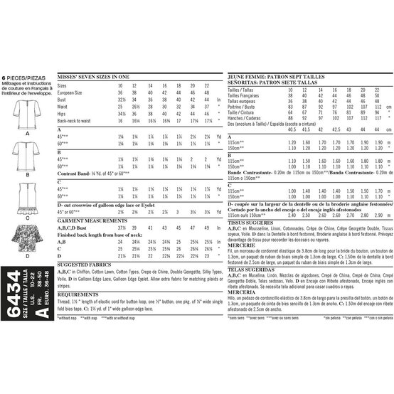 New Look Women's Top Sewing Pattern 6434 image number 3